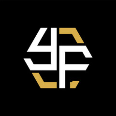 YF letter logo creative design.YF black monogram polygonal shape vector. YF unique design.

