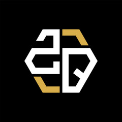 ZQ letter logo creative design.ZQ black monogram polygonal shape vector. ZQ unique design.
