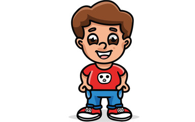 character of a person with a smile vector illustration