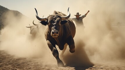 A cowboy's incredible display of courage as he tames a wild bull