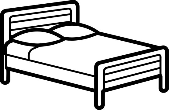 recommend clip art: Bed silhouette in black color. Vector template for tattoo or laser cutting.