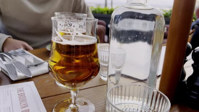 Beer on table