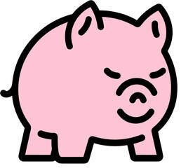 동물원 농장에 있는 분홍색 돼지, 돼지 저금통
