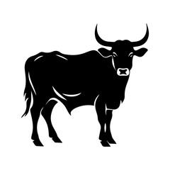 silhoutte of cattle bull