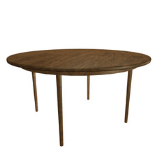 Wooden round table, modern furniture, design concept