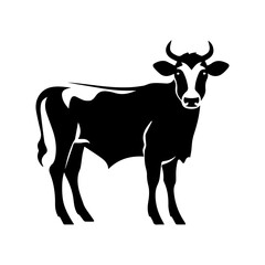 silhouette of a cow