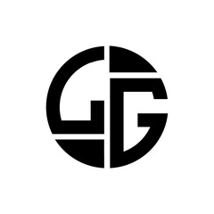 LG letter logo creative design.LG black monogram circle round shape vector. LG unique design.
