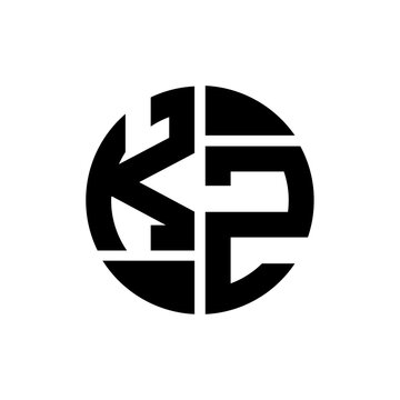 KZ letter logo creative design.KZ black monogram circle round shape vector. KZ unique design.
