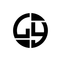 LY letter logo creative design.LY black monogram circle round shape vector. LY unique design.
