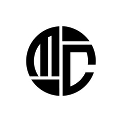 MC letter logo creative design.MC black monogram circle round shape vector. MC unique design.
 - obrazy, fototapety, plakaty