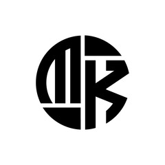 MK letter logo creative design.MK black monogram circle round shape vector. MK unique design.
