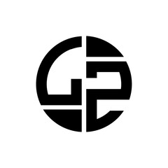 LZ letter logo creative design.LZ black monogram circle round shape vector. LZ unique design.
 - obrazy, fototapety, plakaty