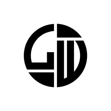 LW letter logo creative design.LW black monogram circle round shape vector. LW unique design.
