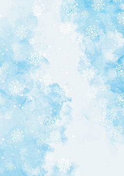 Hand painted watercolour Christmas snowflake background design