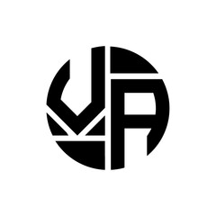 VA letter logo creative design. VA unique design.
