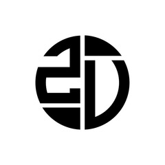 ZU letter logo creative design. ZU unique design.
