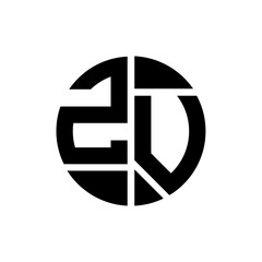 ZV letter logo creative design. ZV unique design.
