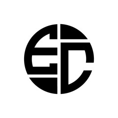 EC letter logo creative design. EC unique design.
