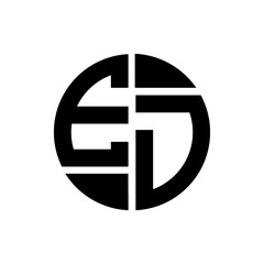 ED letter logo creative design. ED unique design.
