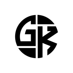 GK letter logo creative design. GK unique design.
