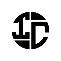 IC letter logo creative design. IC unique design.
