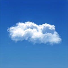 Naklejka na ściany i meble Cloud isolated over blue sky background 3D illustration, single cloud shape rendering