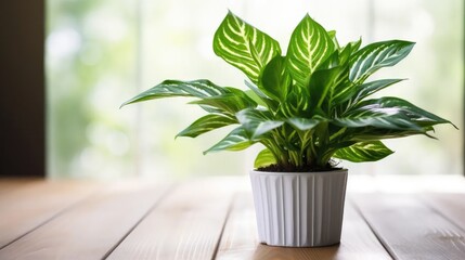 Stock photos feature a Dieffenbachia plant being repotted, highlighting the concept of botanical upgrade.