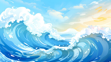 sunset over the sea,Liquid Magic Water Background and HD Wallpaper.AI Generative 