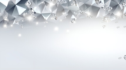 Crystal Clear Elegance: Vector Diamond Design,silver christmas background with snowflakes.AI Generative 