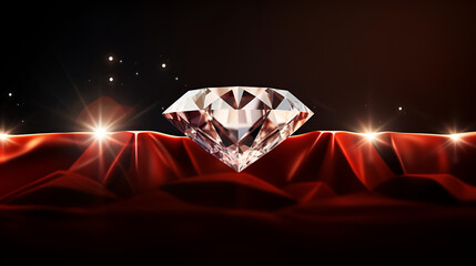 Brilliant Diamond 3d Rendering , Clear crystal diamond design vector Beautiful Diamond Images .AI Generative 