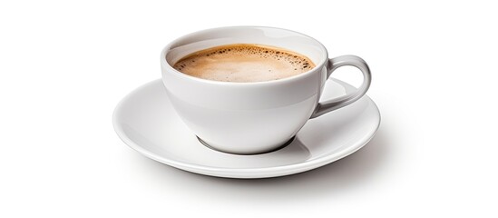 White background isolated coffee cup