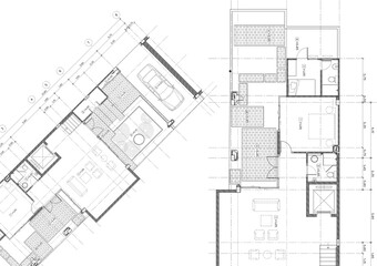 Fototapeta premium Write a blueprint architecture for building.