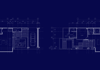 Floor plan designed building on the drawing.