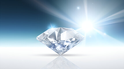 diamond on blue background,Dazzling Diamonds: Beautiful Bright Isolation.AI Generative 