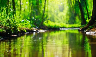 Naklejka premium pond in the park