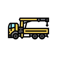 boom truck construction vehicle color icon vector. boom truck construction vehicle sign. isolated symbol illustration