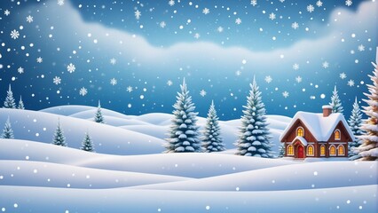 Christmas theme with snowdrifts