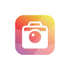 camera photography logo icon vector template isolated on white background