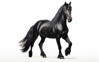 Friesian horse isolated on a white background
