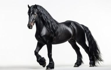 Friesian horse isolated on a white background