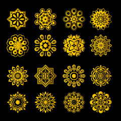 set of set of decorative element gold with black background 003 JPG