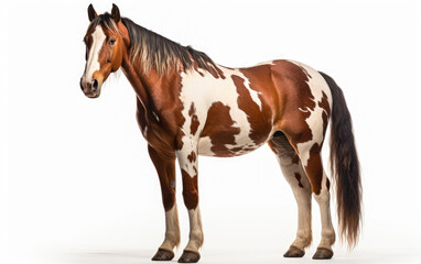 Naklejka premium American Paint horse isolated on a white background
