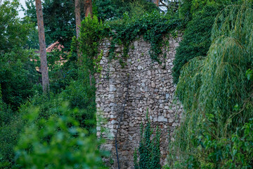 Walls of the Corvin Castle of Hunedoara in Romania