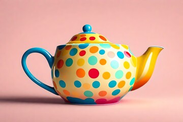 A whimsical cup shaped like a teapot