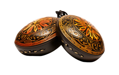 Musical Elegance Spanish Castanets Design Isolated on Transparent Background PNG.