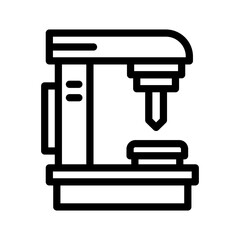 drilling machine line icon illustration vector graphic. Simple element illustration vector graphic, suitable for app, websites, and presentations isolated on white background