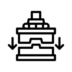 press machine line icon illustration vector graphic. Simple element illustration vector graphic, suitable for app, websites, and presentations isolated on white background
