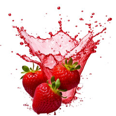 Strawberry juice water splash with real fruit
