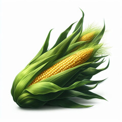 Corn� Fresh Vegetable Isolated on White Background