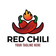 Obraz premium Red Hot Chili logo designs concept vector, Spicy Pepper logo designs template on white background